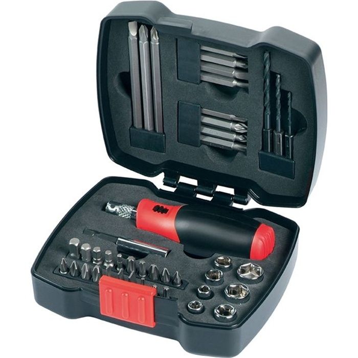 BLACK+DECKER 43-delars spärrskruvmejselsats med bits - A7175-XJ