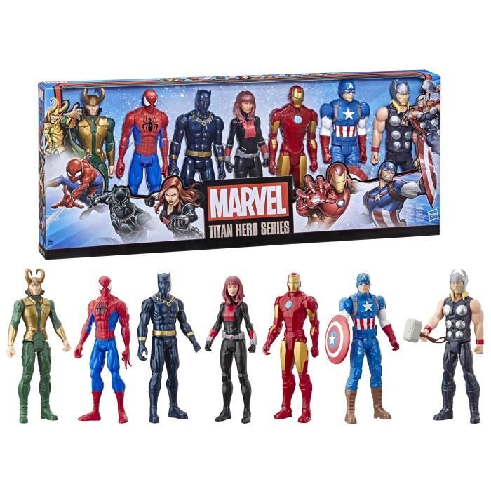 Maxi Avengers Pack 7 30 cm figurer. 5 tillbehör. Marvel Avengers Titan Hero-serien