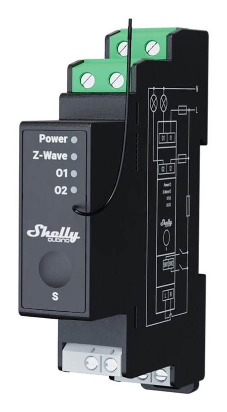 Shelly Wave Pro 2PM 2-kanałowy przekaźnik na szynę DIN z pomiarem ...
